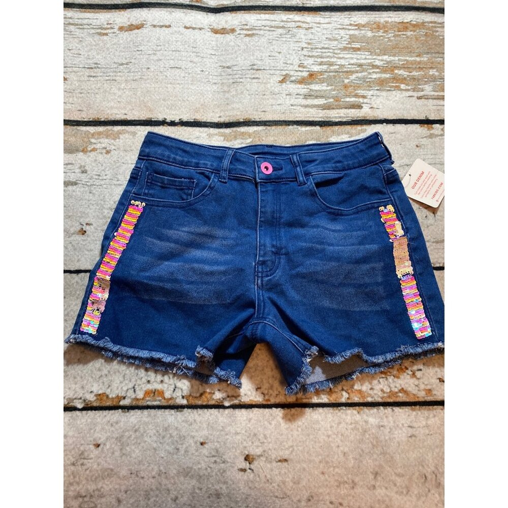 Fab Kids Sequin Jean Shorts NWT